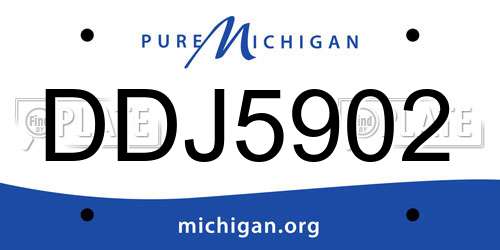 DDJ5902 Michigan License Plate
