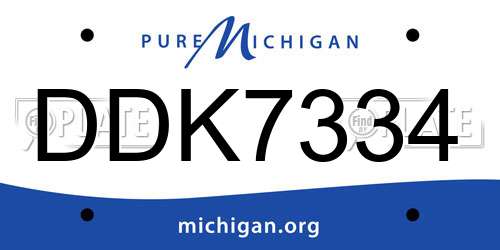 DDK7334 Michigan License Plate