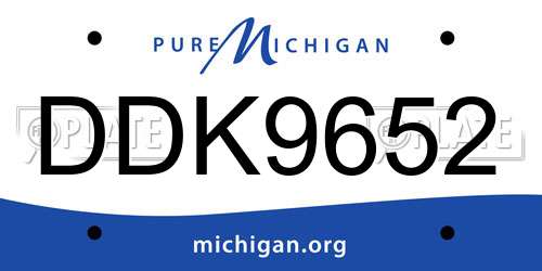 DDK9652 Michigan License Plate