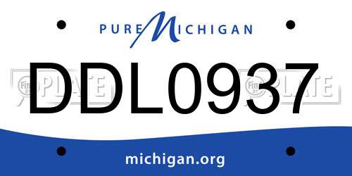 DDL0937 Michigan License Plate