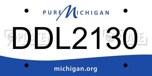 DDL2130 Michigan License Plate