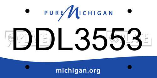 DDL3553 Michigan License Plate
