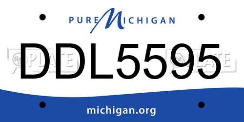 DDL5595 Michigan License Plate