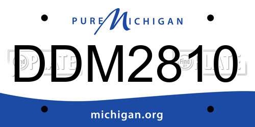 DDM2810 Michigan License Plate