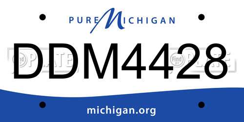 DDM4428 Michigan License Plate