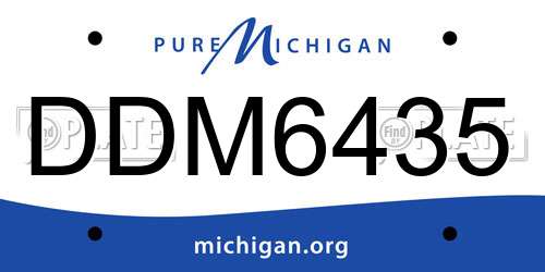 DDM6435 Michigan License Plate