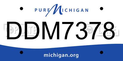 DDM7378 Michigan License Plate