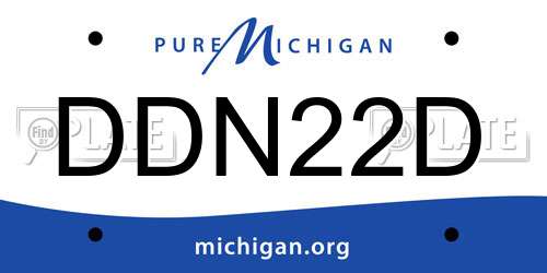DDN22D Michigan License Plate