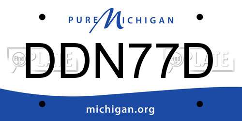 DDN77D Michigan License Plate