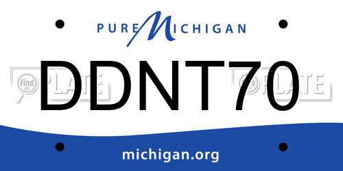 DDNT70 Michigan License Plate