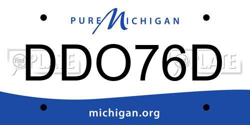 DDO76D Michigan License Plate
