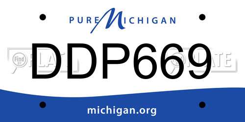DDP669 Michigan License Plate