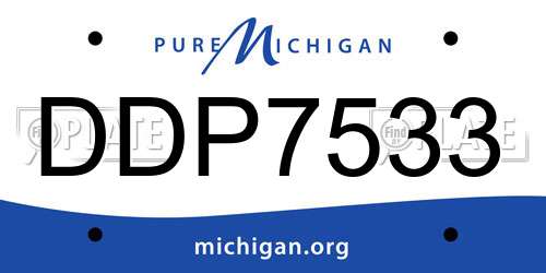 DDP7533 Michigan License Plate