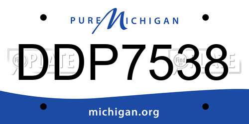 DDP7538 Michigan License Plate