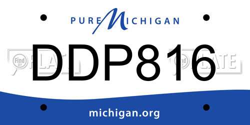 DDP816 Michigan License Plate