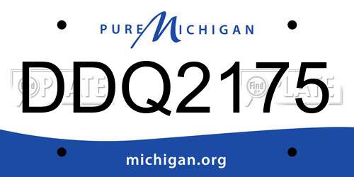 DDQ2175 Michigan License Plate