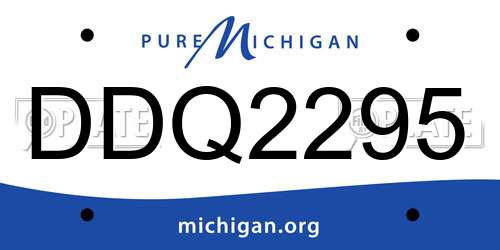 DDQ2295 Michigan License Plate