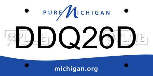 DDQ26D Michigan License Plate
