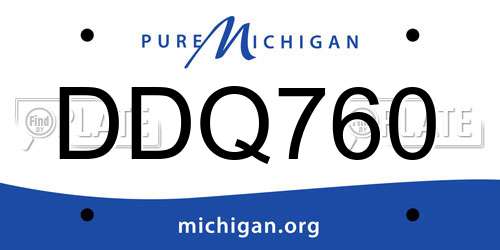 DDQ760 Michigan License Plate