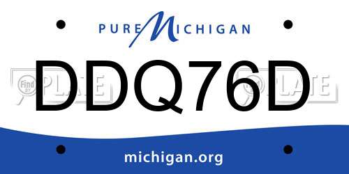 DDQ76D Michigan License Plate