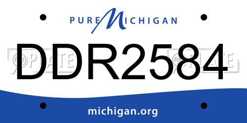 DDR2584 Michigan License Plate