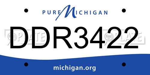 DDR3422 Michigan License Plate