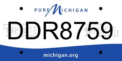 DDR8759 Michigan License Plate