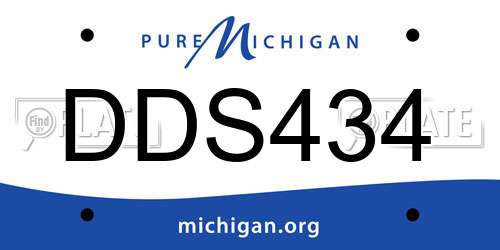 DDS434 Michigan License Plate