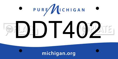 DDT402 Michigan License Plate