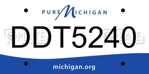 DDT5240 Michigan License Plate