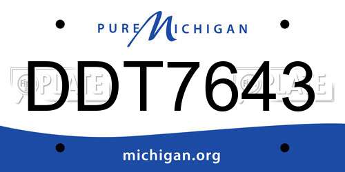 DDT7643 Michigan License Plate