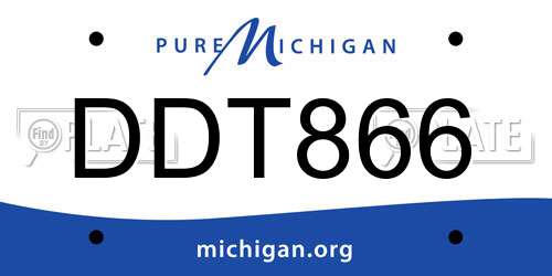 DDT866 Michigan License Plate