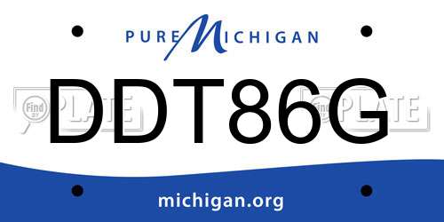 DDT86G Michigan License Plate