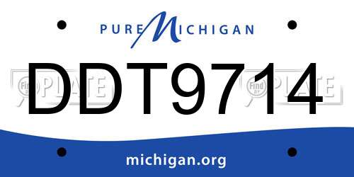 DDT9714 Michigan License Plate