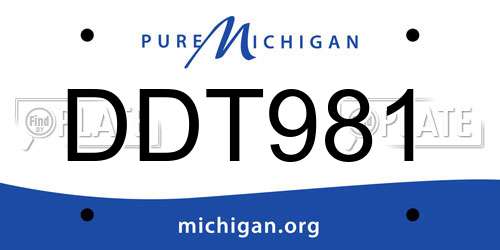 DDT981 Michigan License Plate