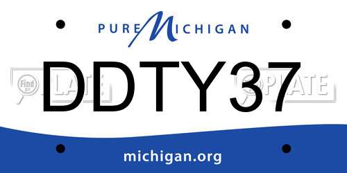 DDTY37 Michigan License Plate