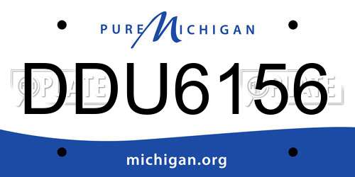 DDU6156 Michigan License Plate