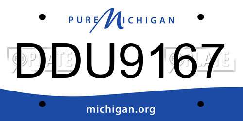 DDU9167 Michigan License Plate