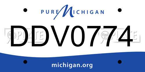 DDV0774 Michigan License Plate