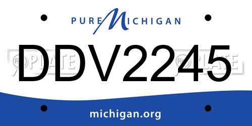 DDV2245 Michigan License Plate