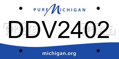 DDV2402 Michigan License Plate