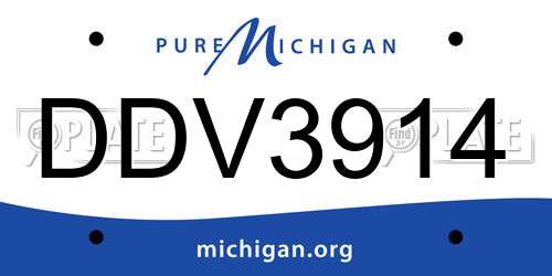 DDV3914 Michigan License Plate