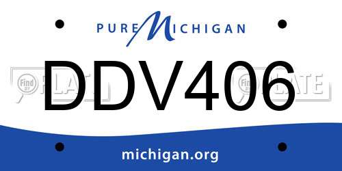 DDV406 Michigan License Plate