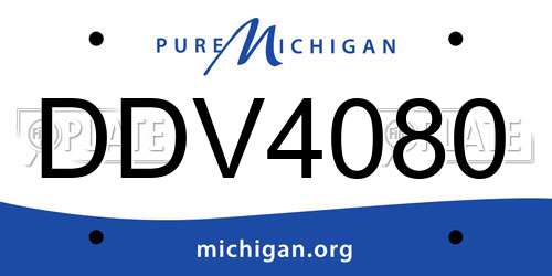 DDV4080 Michigan License Plate