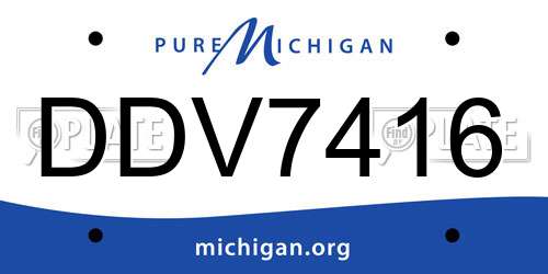 DDV7416 Michigan License Plate