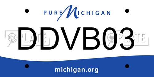 DDVB03 Michigan License Plate