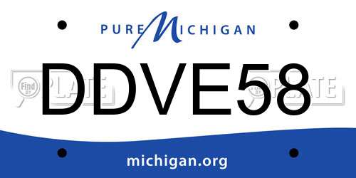 DDVE58 Michigan License Plate