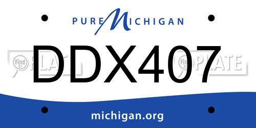 DDX407 Michigan License Plate