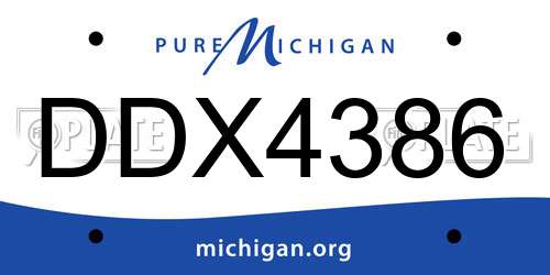 DDX4386 Michigan License Plate