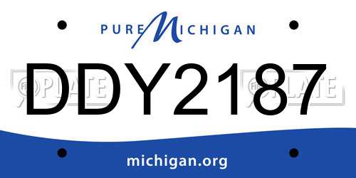 DDY2187 Michigan License Plate